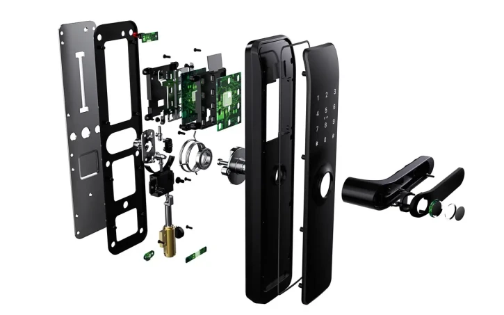 Умный дверной биометрический замок SEVEN SL-7767BFW Black фото 9