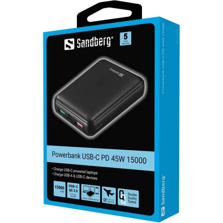 УМБ Sandberg USB-C PD 45W 15000mAh (420-66) фото 2