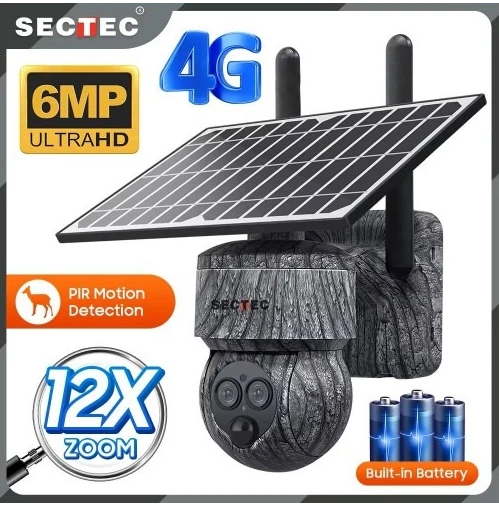 Відеокамера Sectec ST-557-6M-12X-4G-EU-G (6Мп, PTZ, 12000mAh) фото 2