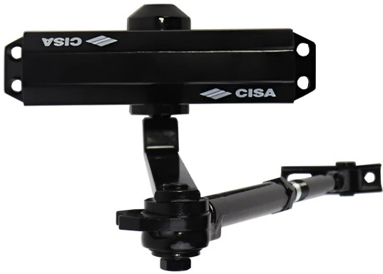 Доводчик дверний Cisa 60461.03.0.44 STD HO з фіксацією до 80 кг чорний (37898) фото 2