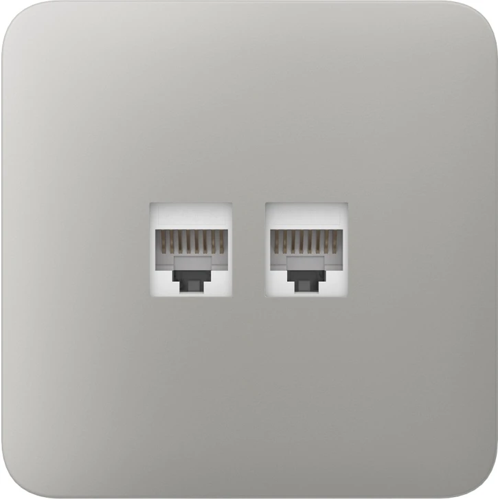 Передня панель для вбудованої інтернет-розетки Ajax SoloCover (LAN) Oyster (126193.317.OY) фото 2