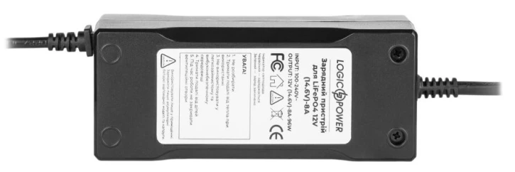 Зарядное устройство для АКБ LogicPower LiFePO4 12V (14.6V)-8A-96W Black (14577) фото 2