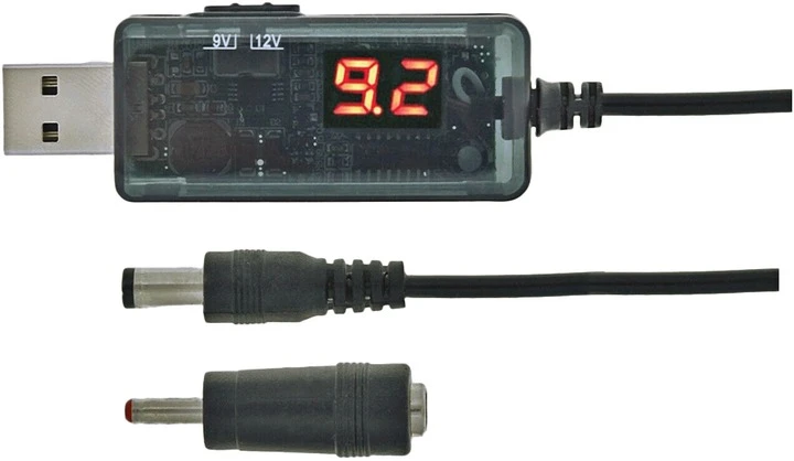 Кабель живлення Maxxter USB-AM на 5.5 / 3.5 мм, 9/12В для роутерів (UB-DC9/12-0.8M) фото 2