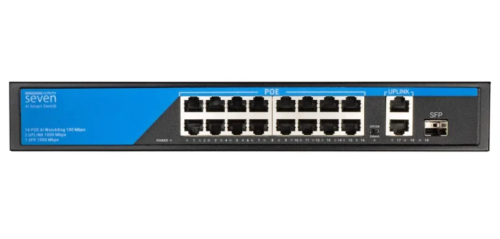 POE комутатор SEVEN P-73216G-SFP фото 3