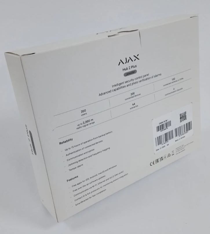 (Уценка) Интеллектуальная централь Ajax Hub 2 Plus Black фото 2