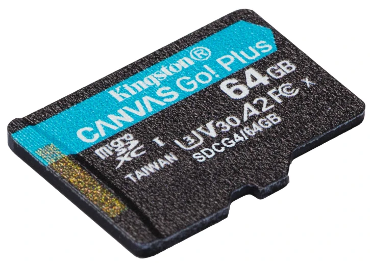Карта памяти Kingston 64GB microSDXC сlass 10 UHS-I U3 V30 A2 Canvas Go Plus G4 (SDCG4/64GBSP) фото 2