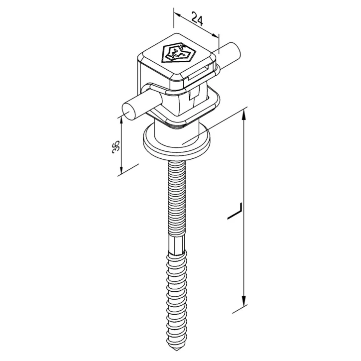 Тримач Clip сірий зі шпилькою L70 M8 Leo Lightman Leo Lightman 9086 фото 3