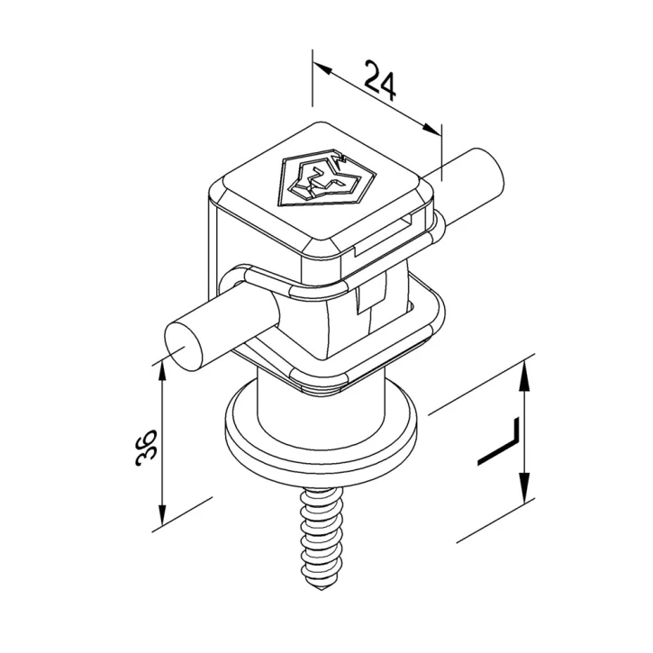 Тримач Clip сірий з саморезом 4,8x45мм Leo Lightman Leo Lightman 9089 фото 3