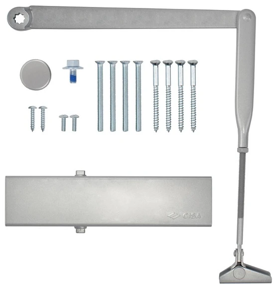 Доводчик дверной Cisa C1611.03.0.97 Professional Plus2 BC STD HO с фиксацией до 80 кг серый (37917) фото 6