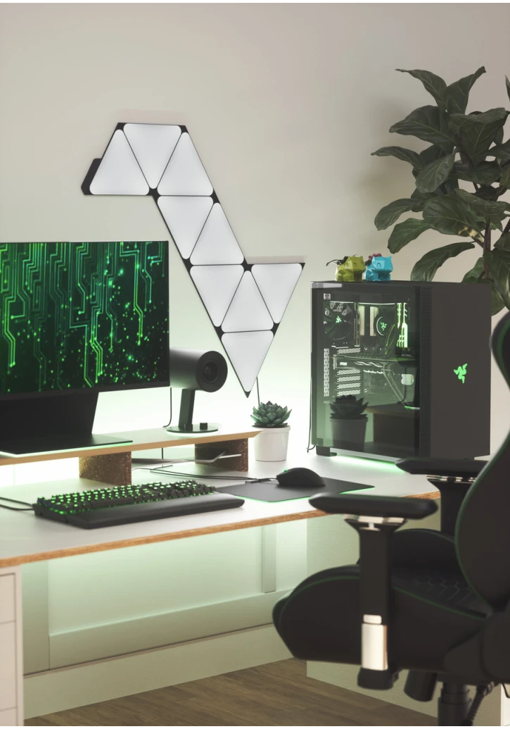 Розумна система освітлення Nanoleaf Shapes Ultra Black Triangles Starter Kit, Apple Homekit - 9 шт. (NL47-0102TW-9PK) фото 7