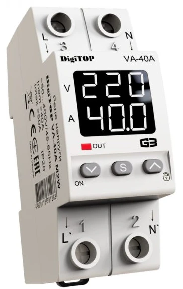 Реле напруги DigiTop VA-40A M2W White