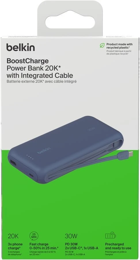 УМБ Belkin 20000mAh, 30W USB-C Blue (BPB024HQBL) фото 7