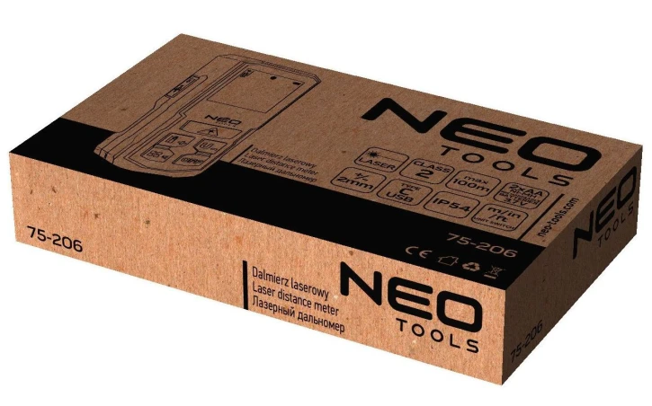 Далекомір лазерний Neo Tools 0.05–100м, ±2мм Orange (75-206) фото 8