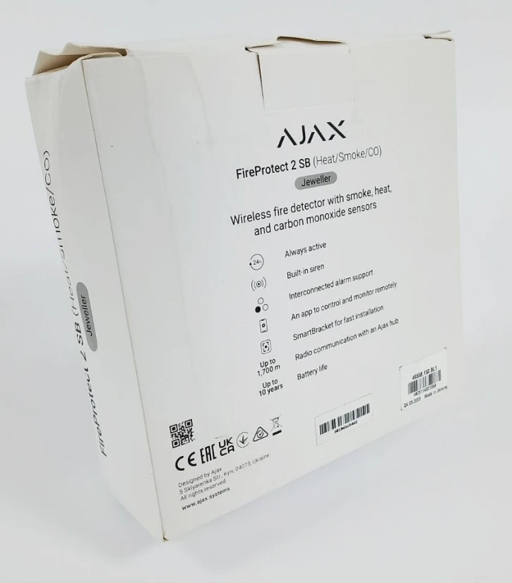 (Уценка) Беспроводной датчик дыма, температуры и угарного газа Ajax FireProtect 2 SB (Heat/Smoke/CO) (8EU) Black фото 3