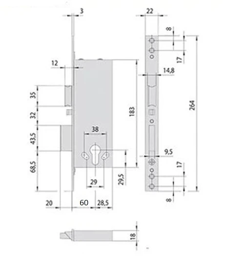 Электромеханический замок Cisa 12011.60 (BS60мм) фото 9