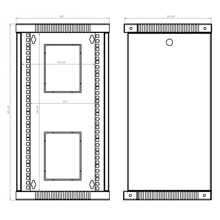 Шкаф настенный CMS 10", 12U серый (UA-ШТК-12U-GR) фото 2