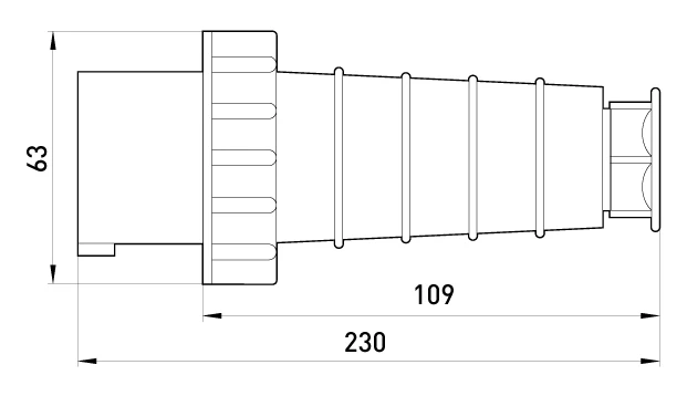 Силова вилка переносна E.Next e.plug.pro.5.63 (5п, 380В, 63А) (p011009) фото 2