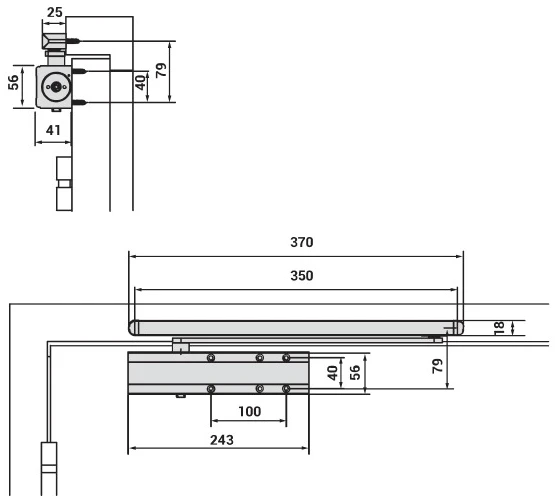 Доводчик дверний Cisa D5200.03.0.45 BC SLD до 80 кг FIRE білий (37931) фото 8