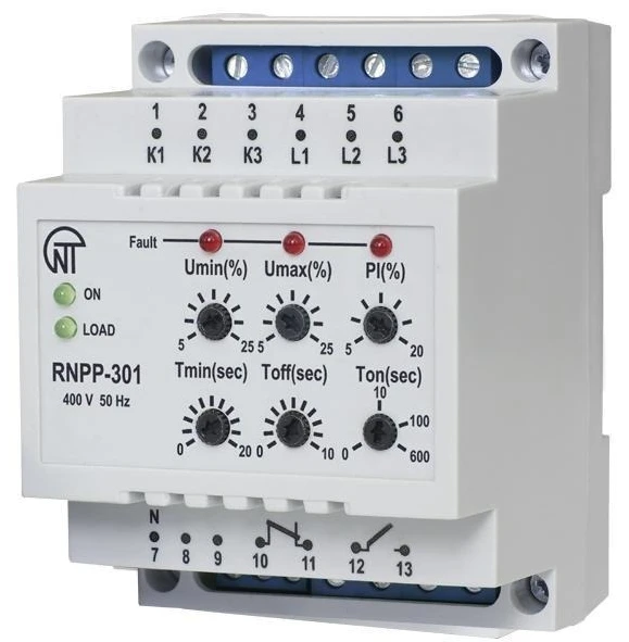 Реле напруги, перекосу та послідовності фаз Новатек RNPP-301 White (NTRNP3010)