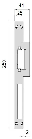 Обратная планка Cisa 05002-12 с отбойником левая к эл.защепкам серии 15100 и замкам 44820 SS (38550) фото 2