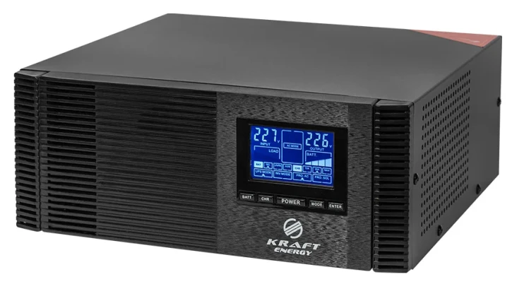 Гібридний інвертор Kraft KRF-AVR1200VA/1КW-12V (MPPT 30А) Black (42-00164)