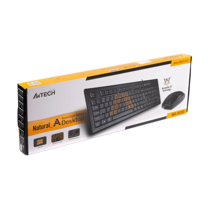 Комплект дротовий клавіатура+миша A4Tech KRS-8520D USB Black (KRS-8520D Black) фото 2
