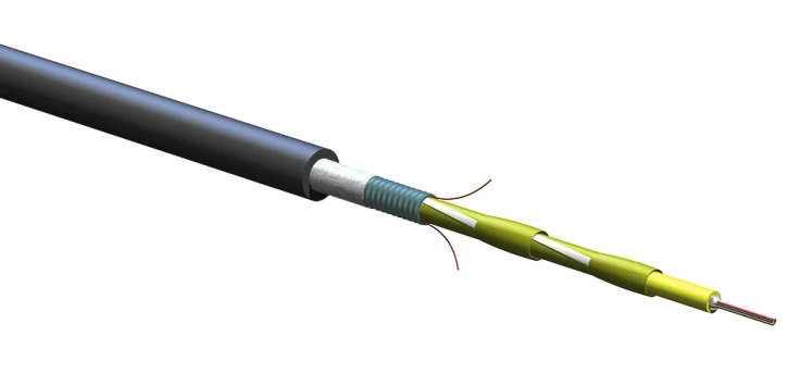 Оптичний кабель Corning U-DQ(ZN)(SR)H 8E9 SMF-28e+, гофрована броня, діелектричні підсилюючі елементи, LSZH/FRNC (008EEY-13122H2G)