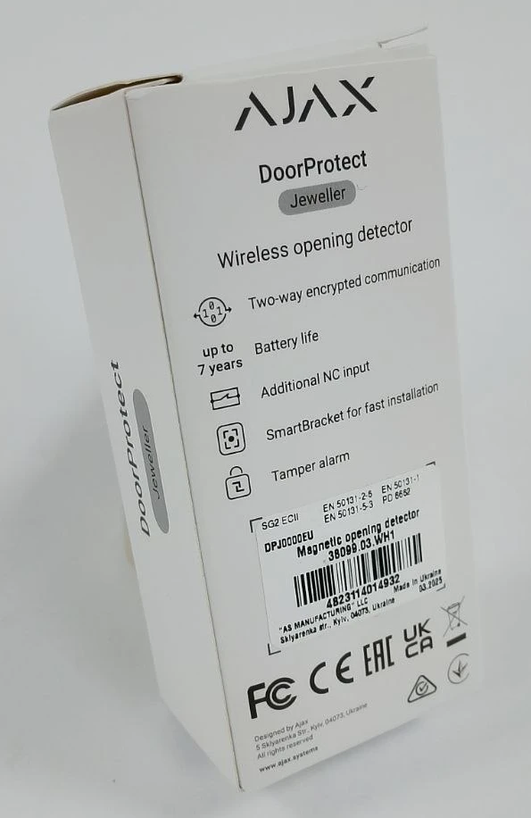 (Уцінка) Бездротовий датчик відкриття дверей/вікна Ajax DoorProtect White фото 2