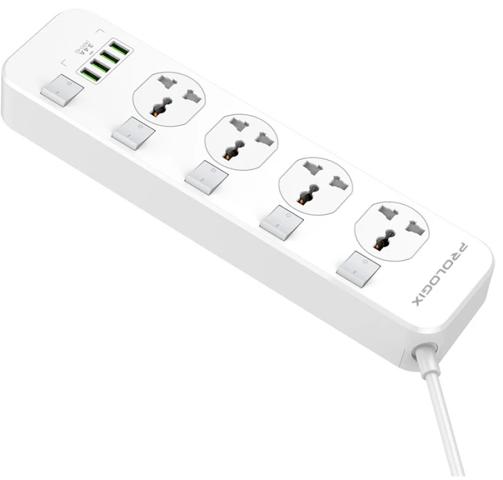 Мережевий фільтр ProLogix Premium PR-SC4408W 4/2m, 4xUSB White (PR-SC4408W)