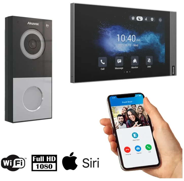 Комплект відеодомофона Akuvox DB01 + S563W Black/Gray (00-00002982)