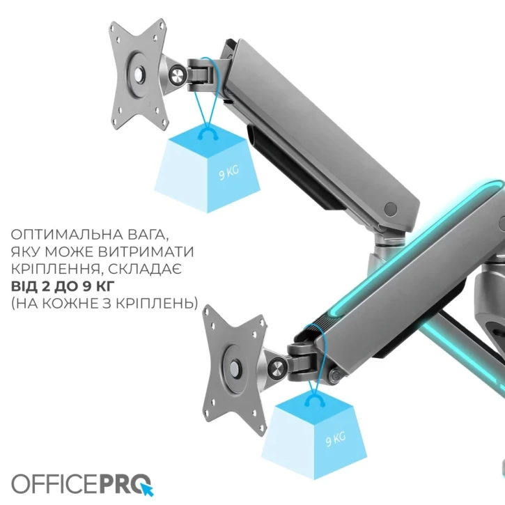 Настольный крепеж для монитора Officepro MA902G Plus Gray фото 5