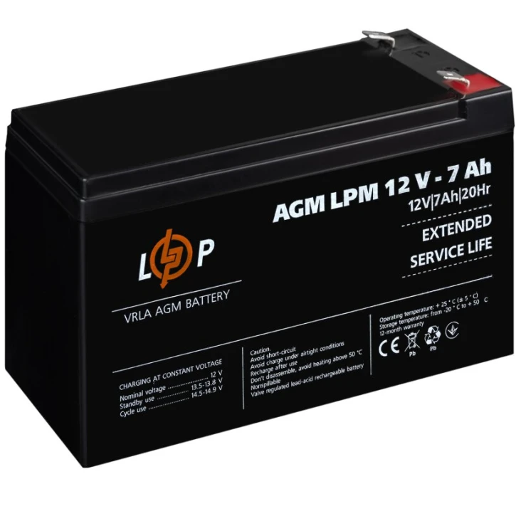 Акумулятор LogicPower 12V 7AH (12-7AH) фото 3