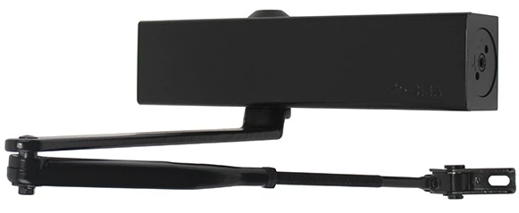 Доводчик дверной Cisa C1611.03.0.90 Professional Plus2 BC STD HO с фиксацией до 80 кг черный (37916)