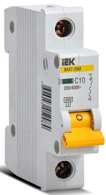 Автоматичний вимикач IEK ВА47-29 1P, 10A, C, 4,5kA, DIN (MVA20-1-010-C)