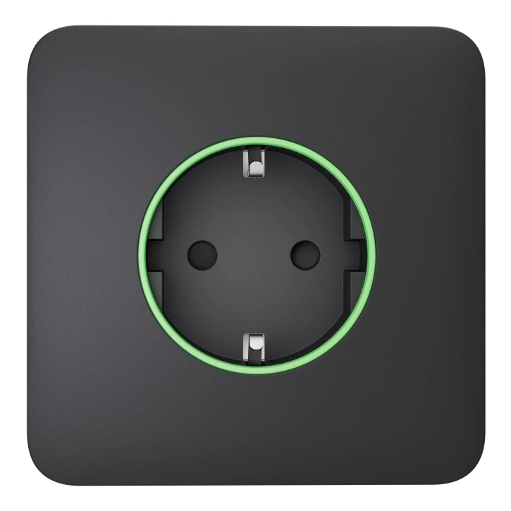 Умная встроенная розетка с функцией мониторинга потребления электроэнергии Ajax Outlet [type F] Jeweller Graphite