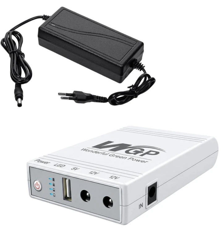 Комплект ИБП для роутера WGP Mini UPS UPS103C 16000mAh 5V/12V/12V, Li-ion + Блок питания Kraft KRF-1203PS 12V/3A (42-00248-43-00005)