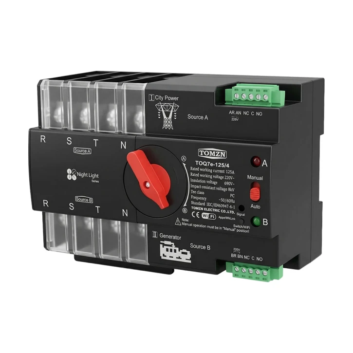 Автомат введення резерву TOMZN TOQ7e-125/4P (125A, 4P) під DIN-рейку з Wi-Fi (51-00121) фото 3