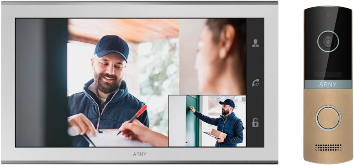 Комплект відеодомофону Arny AVD-1321 White/Bronze