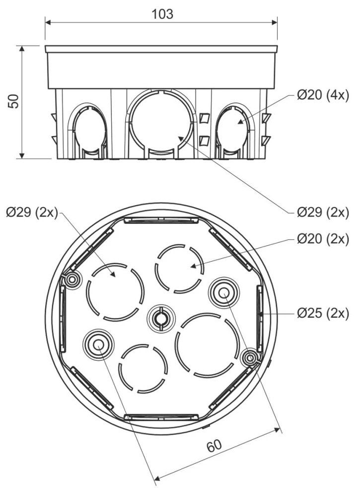 Распределительная коробка Kopos KO 97/5_KA 103х50мм фото 2