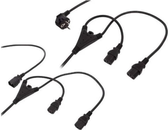 Кабель живлення Digitus C14/M - 2xC13/F 1.7м Black (AK-440400-017-S) фото 2