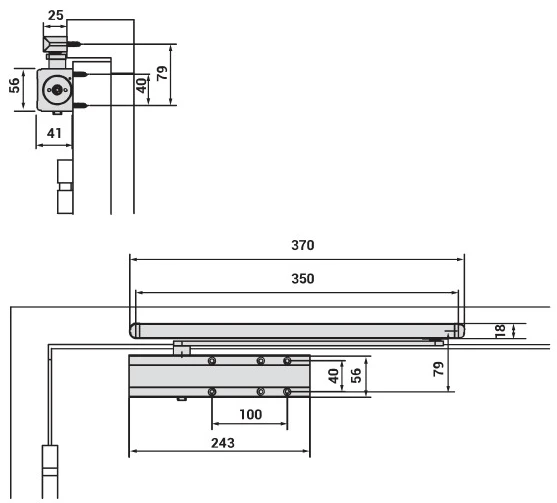 Доводчик дверной Cisa D5200.03.0.88 BC SLD до 80 кг FIRE коричневый (37932) фото 8