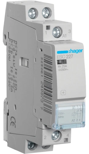 Контактор Hager ESC227 (25A, 1НВ+1НЗ, 230В)