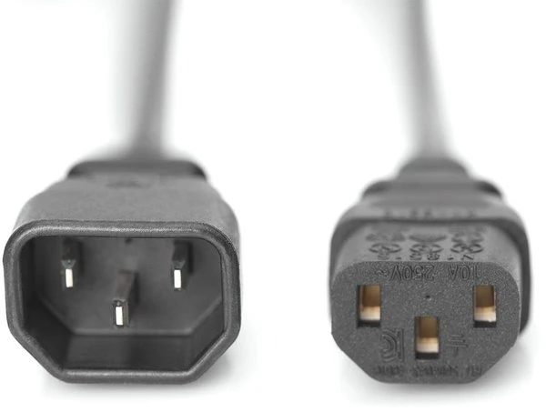 Кабель живлення Digitus C14-C13 M/F 1.2м Black (AK-440201-012-S) фото 3