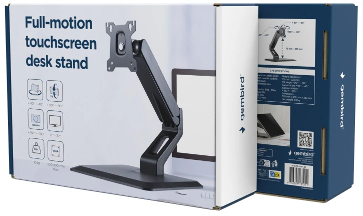 Кронштейн для монітора Gembird MS-D1ST-01 17"- 32" (2-10 кг) фото 9