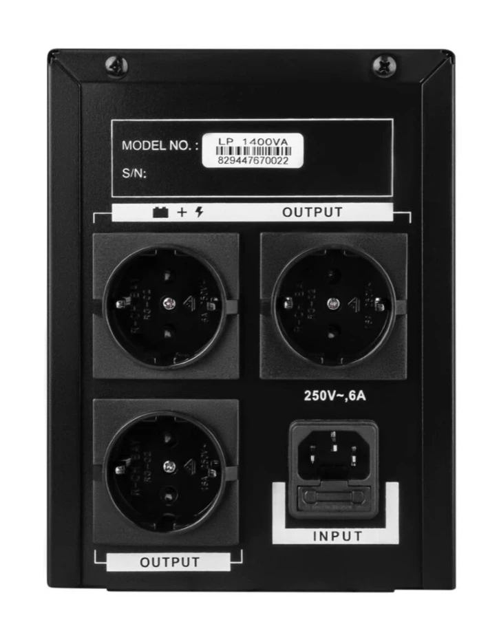 ДБЖ LogicPower LP 1400VA (840Вт) Black (8294) фото 4