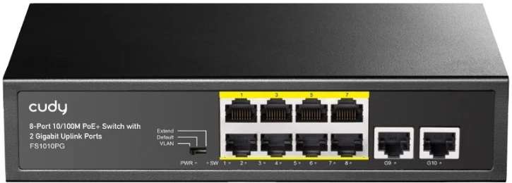 Комутатор Cudy FS1010PG Black (73-00522) фото 2