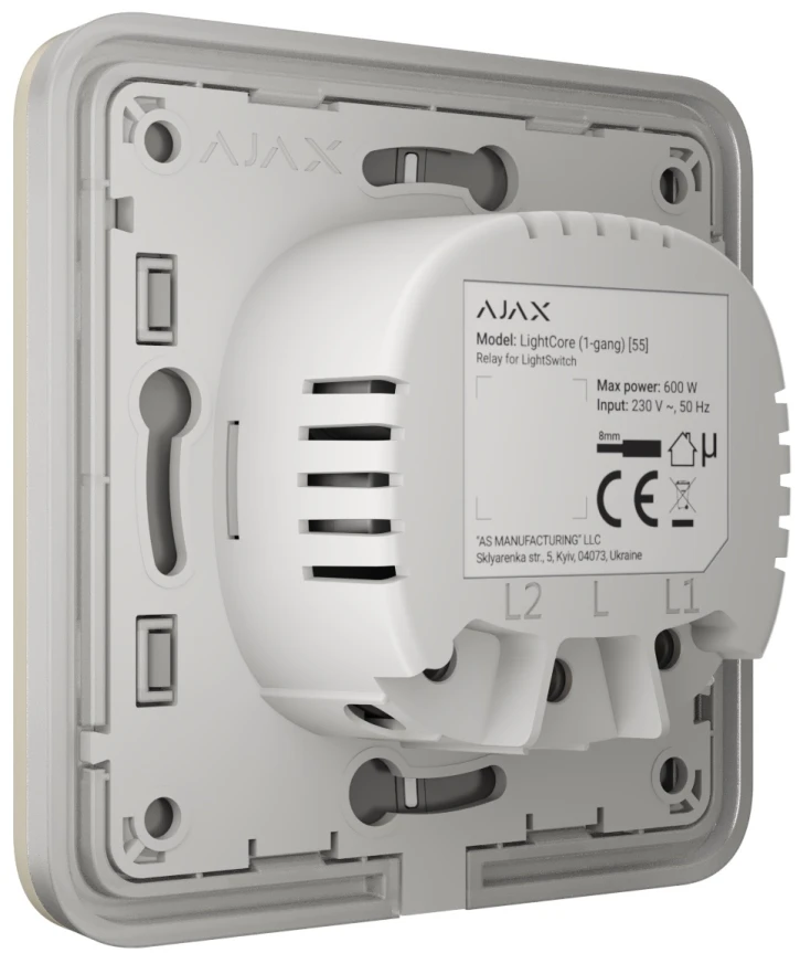 Вимикач Ajax LightSwitch 1-клавішний Ivory фото 3