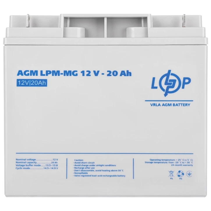 Акумулятор мультигелевий LogicPower LPM-MG 12V - 20 Ah (6556) фото 2