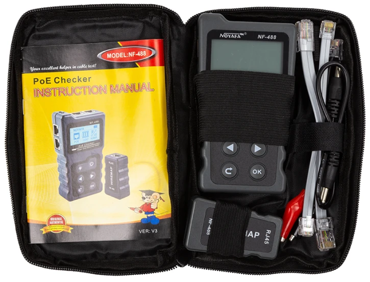 Тестер кабелю HiSmart RJ-45, RJ-12, RJ-11 + PoE (NF-488)