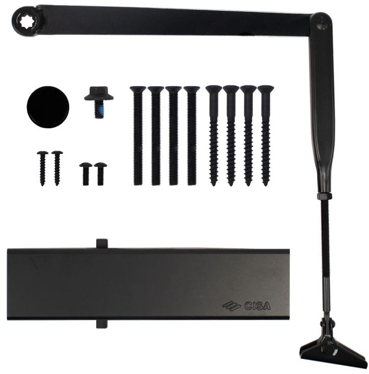 Доводчик дверний Cisa C1610.03.0.90 Professional Plus2 BC STD до 80 кг FIRE чорний (37912) фото 6